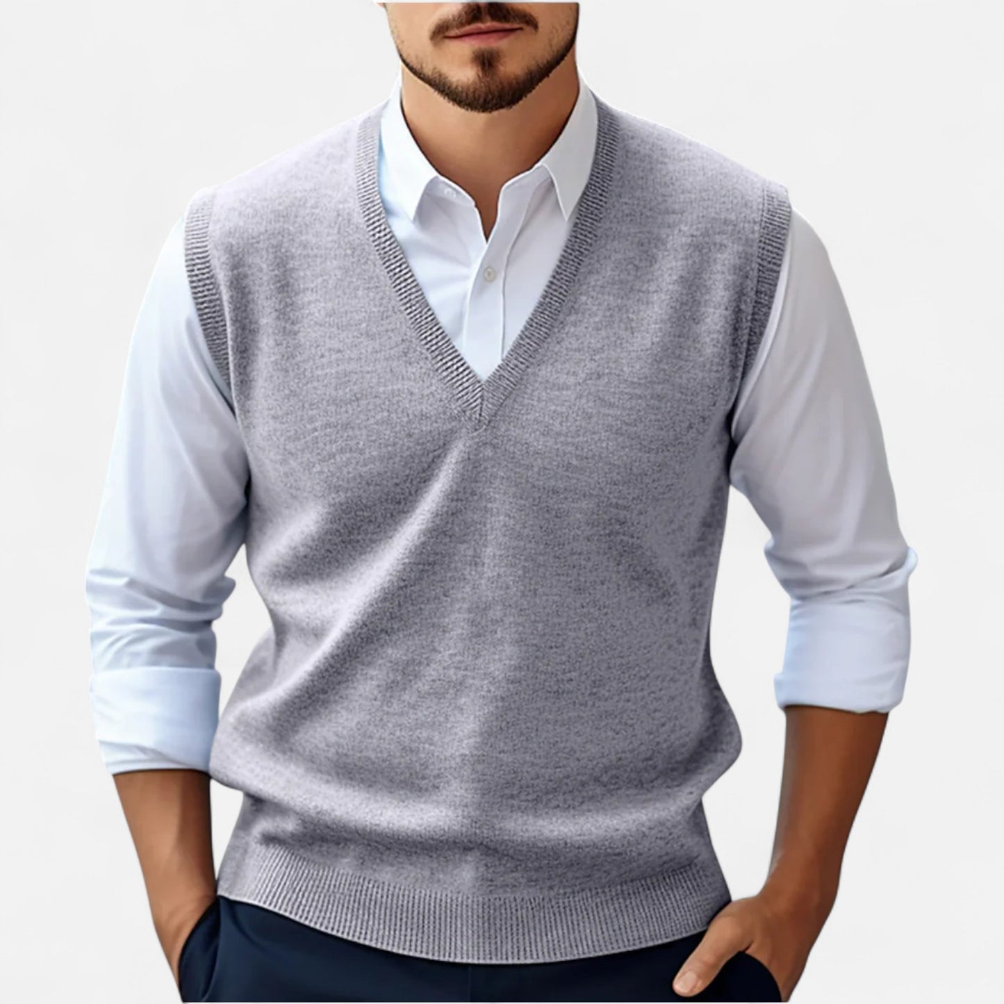Old Monarchy | Men's Sleeveless V-Neck Pullover – Relaxed Elegance, Lightweight Comfort