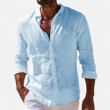 Old Monarchy | Men’s Casual Long Sleeve Shirt – Solid Colour Comfort with All-Season Regular Fit Styling