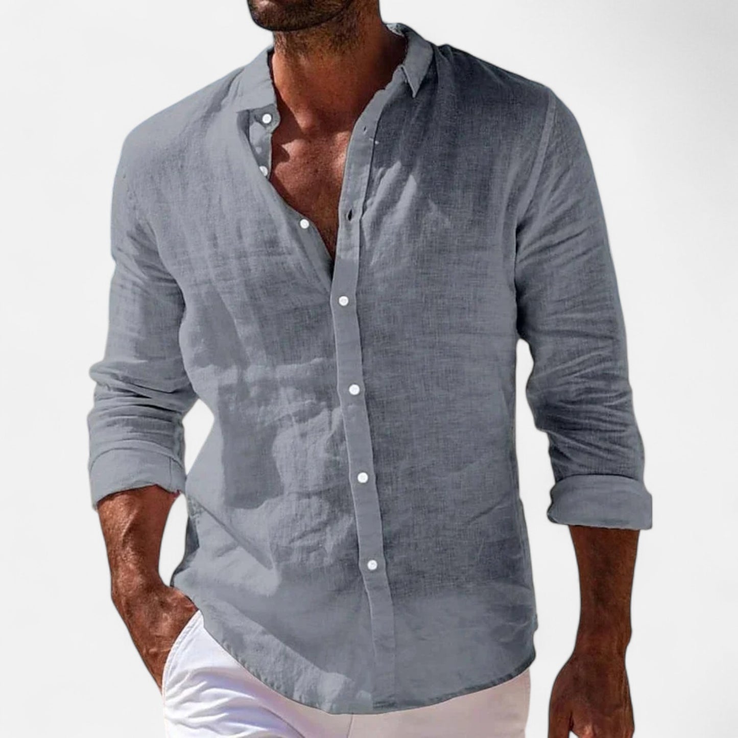 Old Monarchy | Men’s Casual Long Sleeve Shirt – Solid Colour Comfort with All-Season Regular Fit Styling