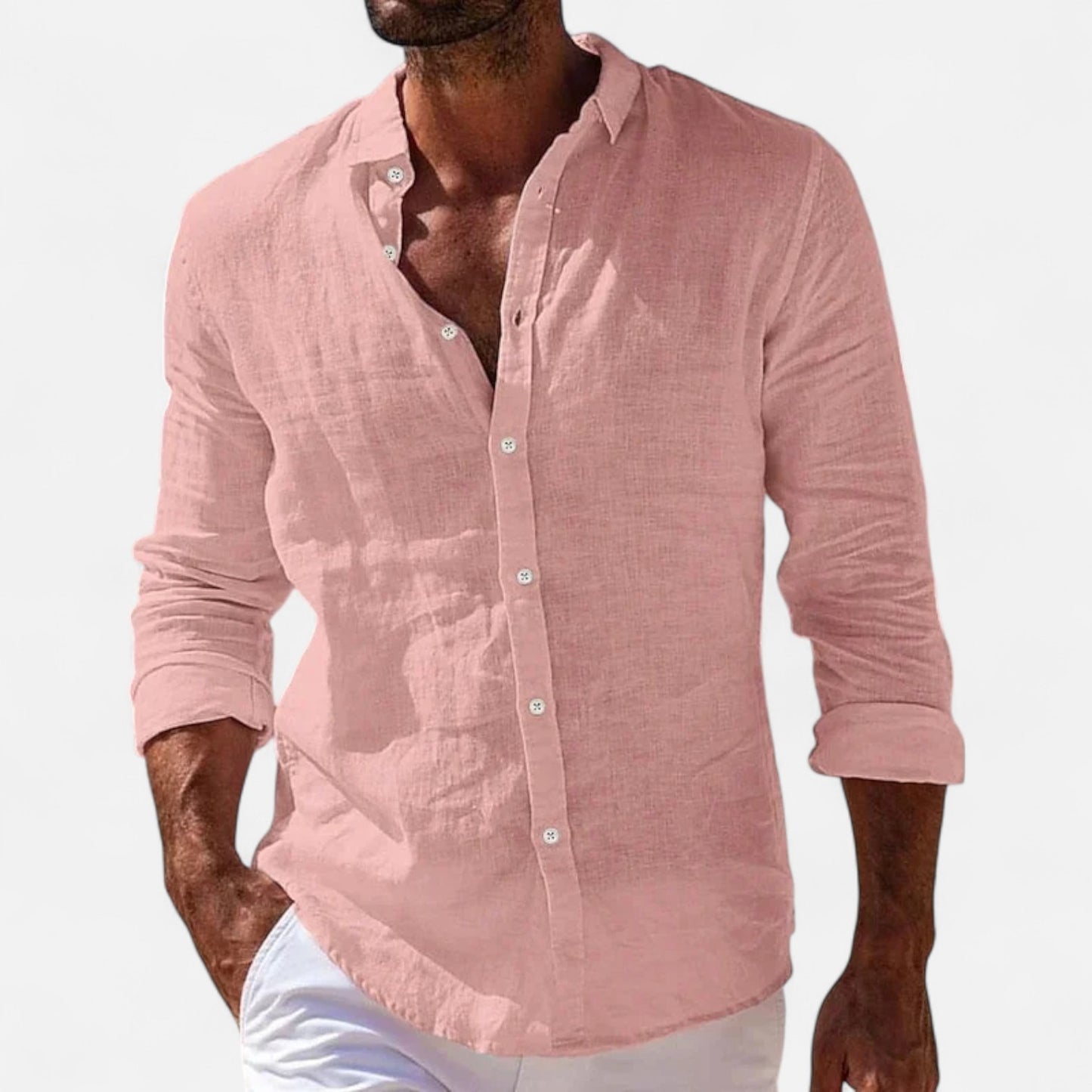 Old Monarchy | Men’s Casual Long Sleeve Shirt – Solid Colour Comfort with All-Season Regular Fit Styling