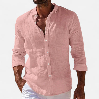 Old Monarchy | Men’s Casual Long Sleeve Shirt – Solid Colour Comfort with All-Season Regular Fit Styling
