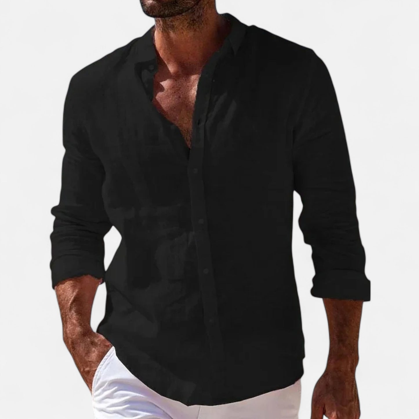 Old Monarchy | Men’s Casual Long Sleeve Shirt – Solid Colour Comfort with All-Season Regular Fit Styling