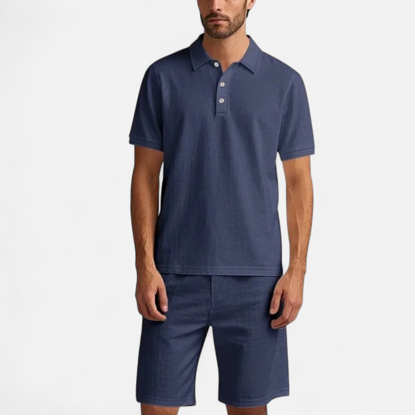 Old Monarchy | Men’s Linen Polo & Shorts Set – Lightweight Breathability, Refined Summer Coordination