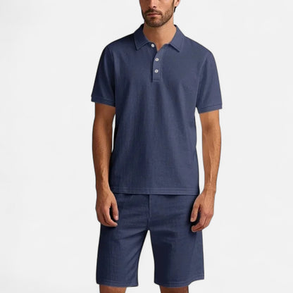 Old Monarchy | Men’s Linen Polo & Shorts Set – Lightweight Breathability, Refined Summer Coordination