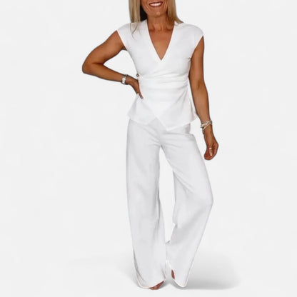 Old Monarchy | Women's Summer Co-ord Set – Tailored Ease, Modern Refinement